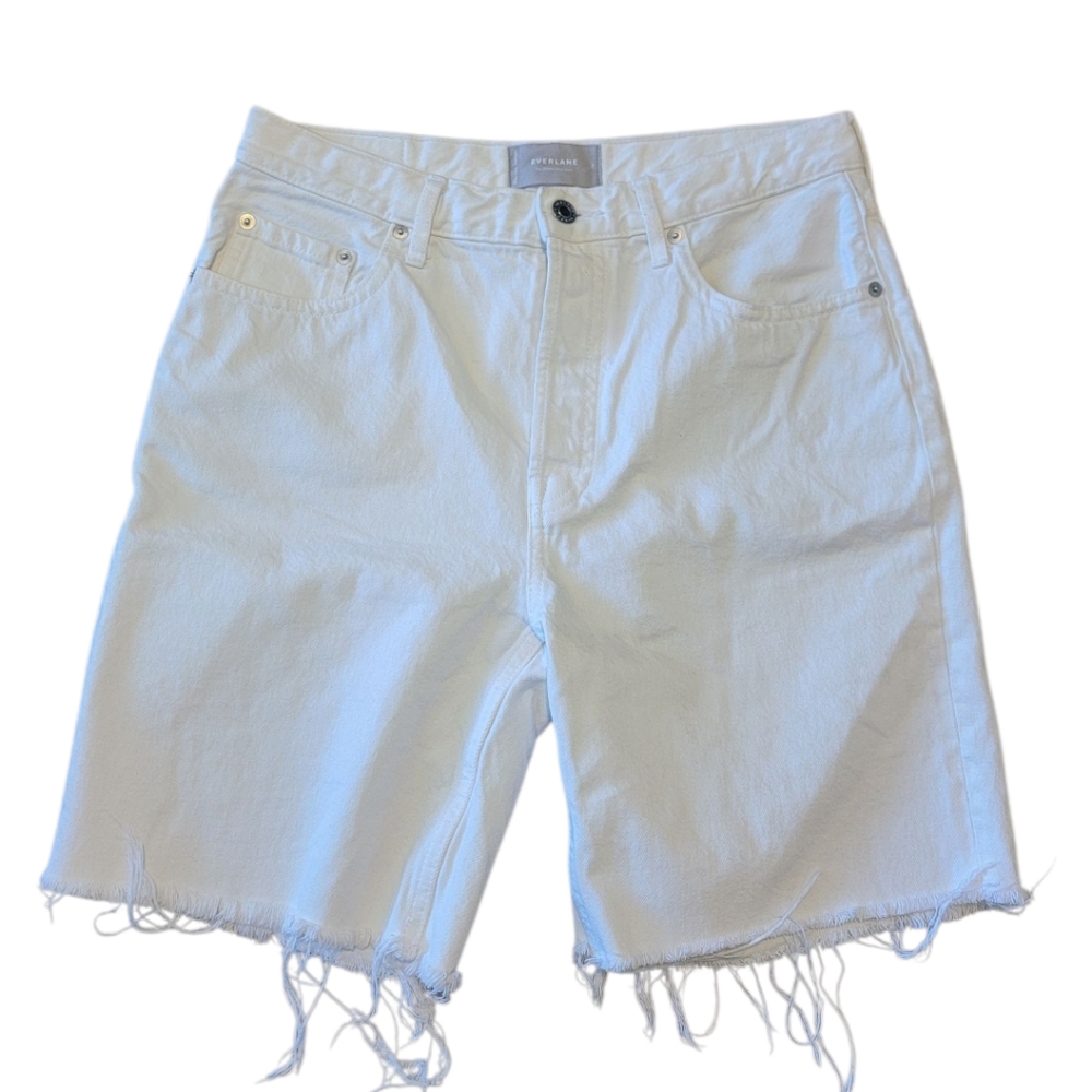 EVERLANE The Cheeky Long‎ Short Shorts White Denim 28 - Picture 4 of 10